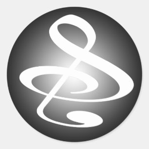 "S", "&" und/oder "Treble Clef" Musical Note Runder Aufkleber