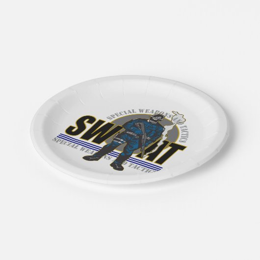 S.W.A.T. Haltung Pappteller (Schrägansicht)