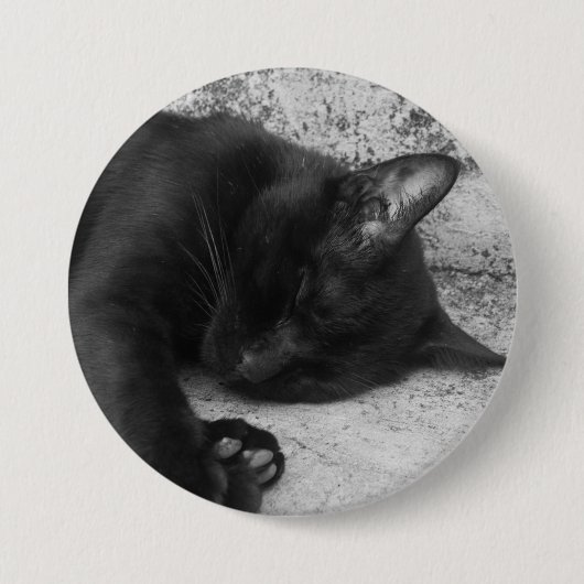 S/W - Schlafende Katze Button (Vorderseite)