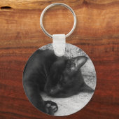 S/W - Schlafende Katze Schlüsselanhänger (Rückseite)