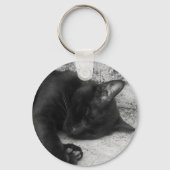 S/W - Schlafende Katze Schlüsselanhänger (Rückseite)