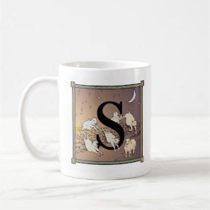 S- Zählend überfallen Schafe Letterblock den Kaffeetasse