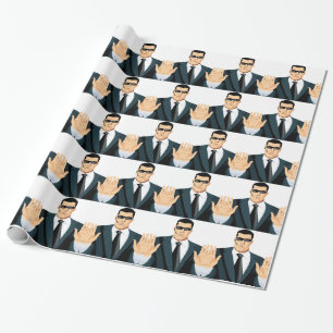 SA7 SECRET AGENT BODYGUARD COMIC CARTOON DARK MOB GESCHENKPAPIER