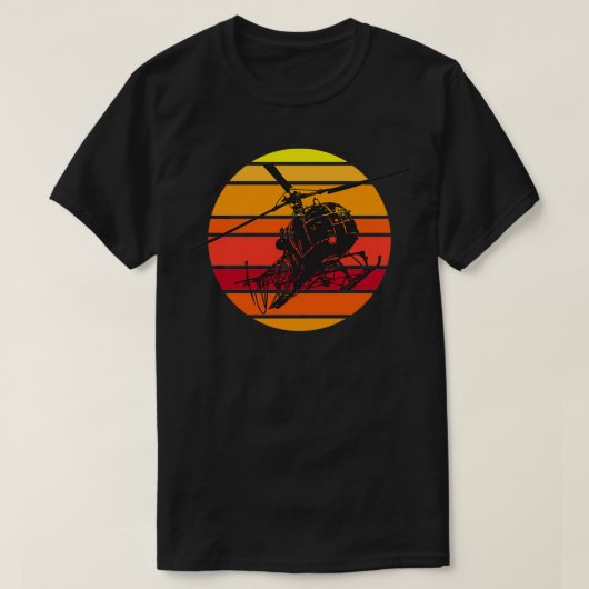 SA 315B Lama Helicopter Sunset T-Shirt (Design vorne)