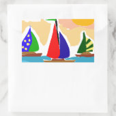 SA - Farbenfrohe Segelboote Kunst Rechteckiger Aufkleber (Tasche)