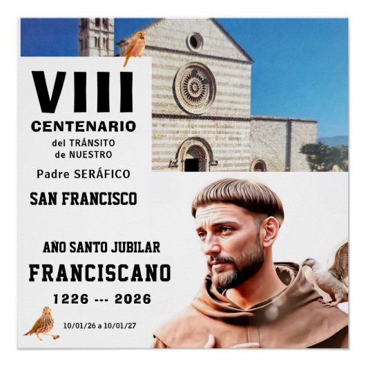 Sa Francisco de Assisi Glänzendes Poster (Vorderseite)