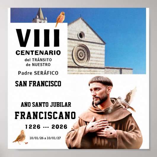 Sa Francisco de Assisi Glänzendes Poster (Vorne)