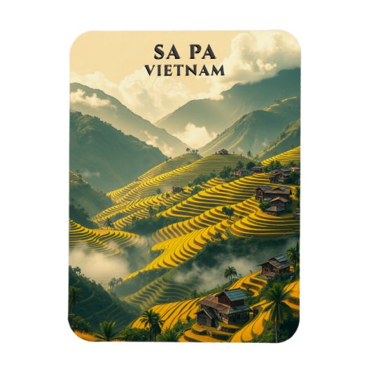 Sa Pa Vietnam Reisbretter Berge Magnet (Vertikal)