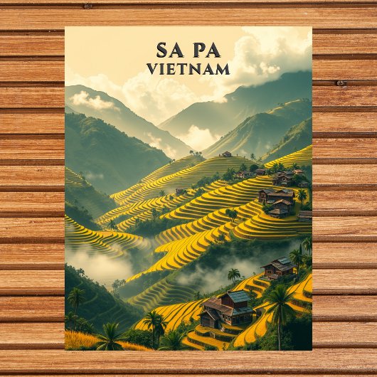Sa Pa Vietnam Reisbretter Berge Postkarte