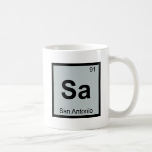 Sa - San Antonio Texas Chemie Periodensystem Kaffeetasse