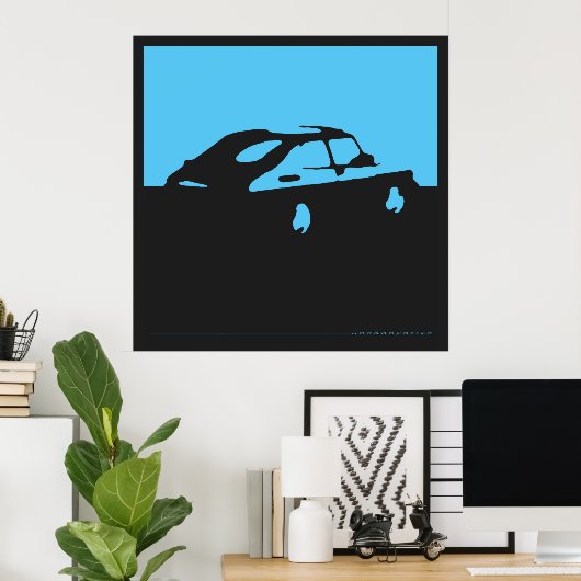 Saab 900 SPG/Aero - Blau auf Holzkohle schwarzes P Poster (Heimbüro)