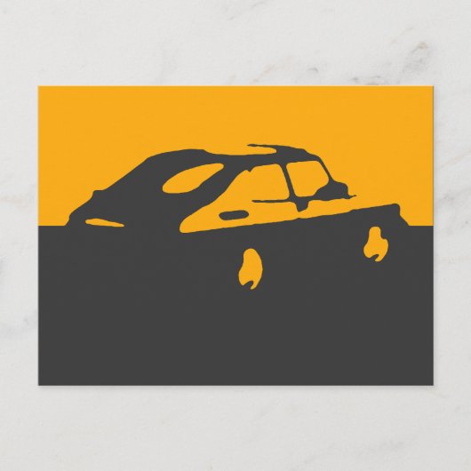 Saab 900 SPG/Aero - Gelb auf dunkler Postkarte (Vorderseite)