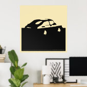 Saab 900 SPG/Aero - Schwarz-Creme-Plakat Poster (Heimbüro)