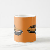 Saab 900 Turbo 16 Aero, zwei orange Bilder Kaffeetasse (Mittel)
