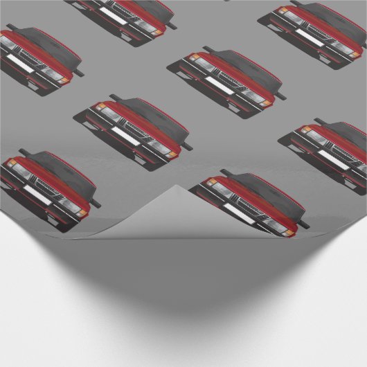 Saab 900 Turbo (rot) Geschenkpapier (Ecke)