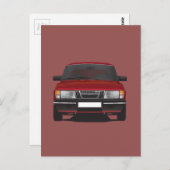 Saab 900 Turbo (rot) Postkarte (Vorne/Hinten)