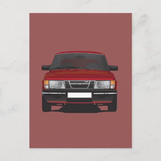Saab 900 Turbo (rot) Postkarte (Vorderseite)
