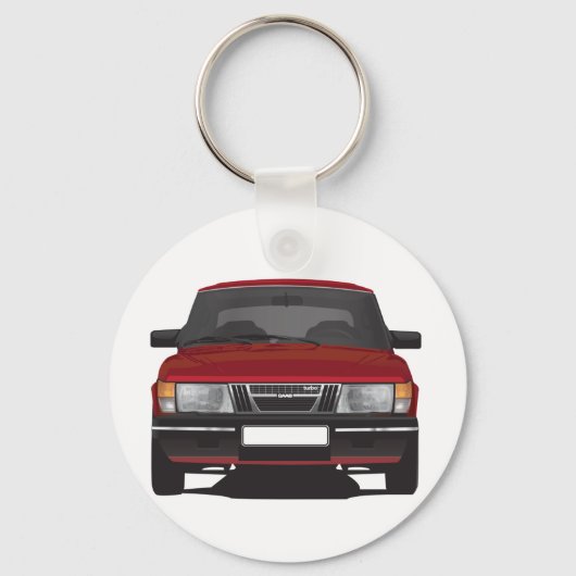 Saab 900 Turbo (rot) Schlüsselanhänger (Vorderseite)