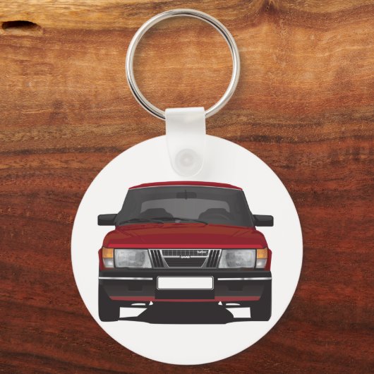 Saab 900 Turbo (rot) Schlüsselanhänger (Vorderseite)