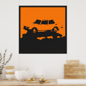 Saab 99 EMS - Orange auf Holzkohle schwarzes Poste Poster (Küche)