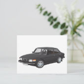 Saab 99 schwarz postkarte (Stehend Vorderseite)