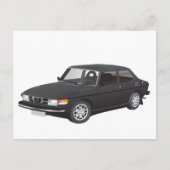 Saab 99 schwarz postkarte (Vorderseite)