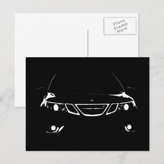 Saab 9-3 Aero Postkarte (Vorne/Hinten)