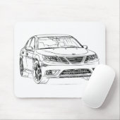 Saab 9-3 Turbo X 2008 Mousepad (Mit Mouse)