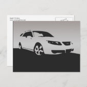 Saab 9-5 Aero front - Gray on charcoal background Postkarte (Vorne/Hinten)