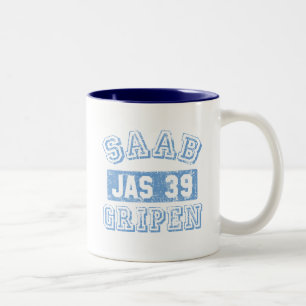 Saab Gripen - BLAU Zweifarbige Tasse