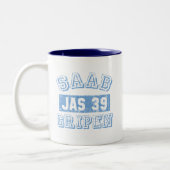 Saab Gripen - BLAU Zweifarbige Tasse (Links)