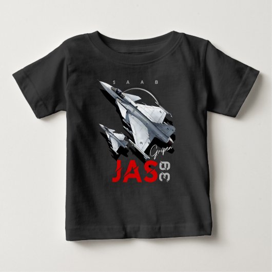 Saab JAS39 Gripen Schwedische Kampfjet-Maschine Baby T-shirt (Vorderseite)
