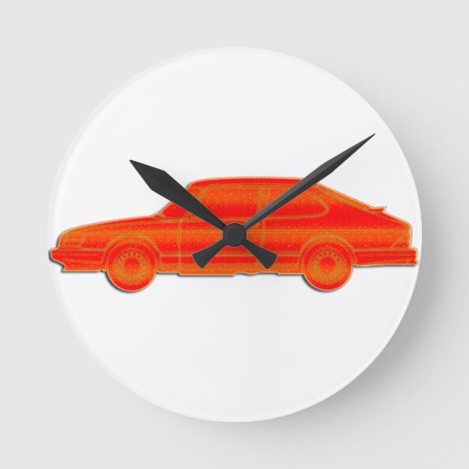 Saab-Profil Runde Wanduhr (Vorderseite)
