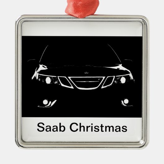 Saab-Weihnachten Ornament Aus Metall (Vorne)