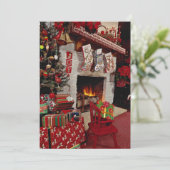 Saal mit Kamin aus Stein, Weihnachten (Stehend Vorderseite)