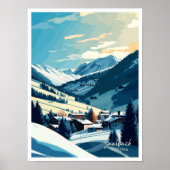 Saalbach Austria Travel Vintag Illustration Poster (Vorne)