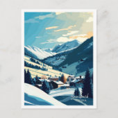 Saalbach Austria Travel Vintag Illustration Postkarte (Vorderseite)