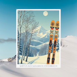 Saalbach Österreich - Europa Skiurlaub Postkarte