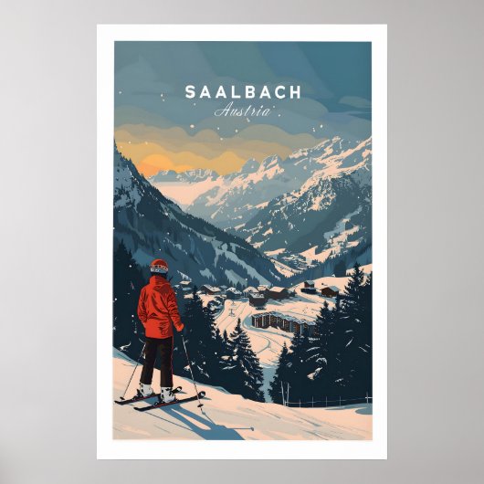Saalbach Reiseplakat - Österreich 1 Poster (Vorne)