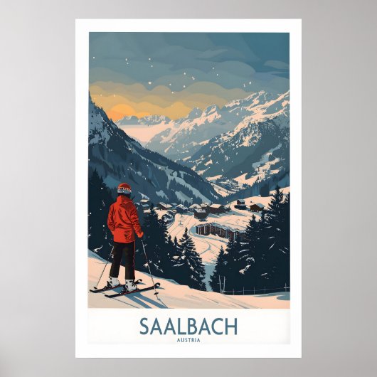 Saalbach Ski Print - Österreich 1 Poster (Vorne)