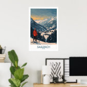 Saalbach Ski Print - Österreich 1 Poster (Heimbüro)