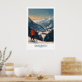 Saalbach Ski Print - Österreich 1 Poster (Küche)