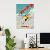 Saalbach Skicircus Skigebiet Reiseplakat Poster (Heimbüro)