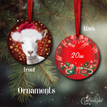 Saanen Dairy Goat Weihnachtsmannmütze Weihnachtssc