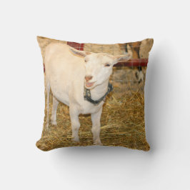 Saanen doeling Ziegenmund offen Kissen