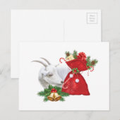 Saanen Goat Holiday Spirit Feiertagspostkarte (Vorne/Hinten)