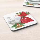 Saanen Goat Holiday Spirit Getränkeuntersetzer (Linke Seite)