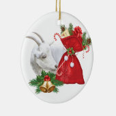 Saanen Goat Holiday Spirit Keramikornament (Rechts)
