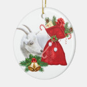 Saanen Goat Holiday Spirit Keramikornament (Links)