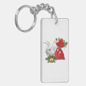 Saanen Goat Holiday Spirit Schlüsselanhänger (Vorderseite links)